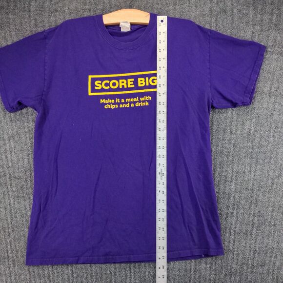 Gildan Score Big Soccer Experience T-Shirt Mens Large Short Sleeve Purple Cotton - Picture 13 of 15